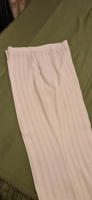 Traje sastre mujer blanco con raya diplomática