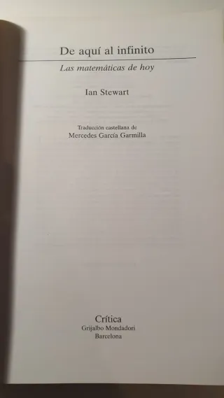 De aqui al infinito las matematicas de hoy