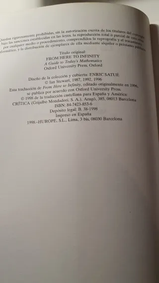 De aqui al infinito las matematicas de hoy