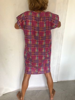 Vestido cuadros hilo y algodón