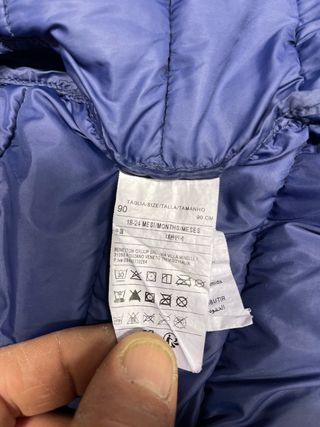 Piumino Benetton blu bimbo con cappuccio