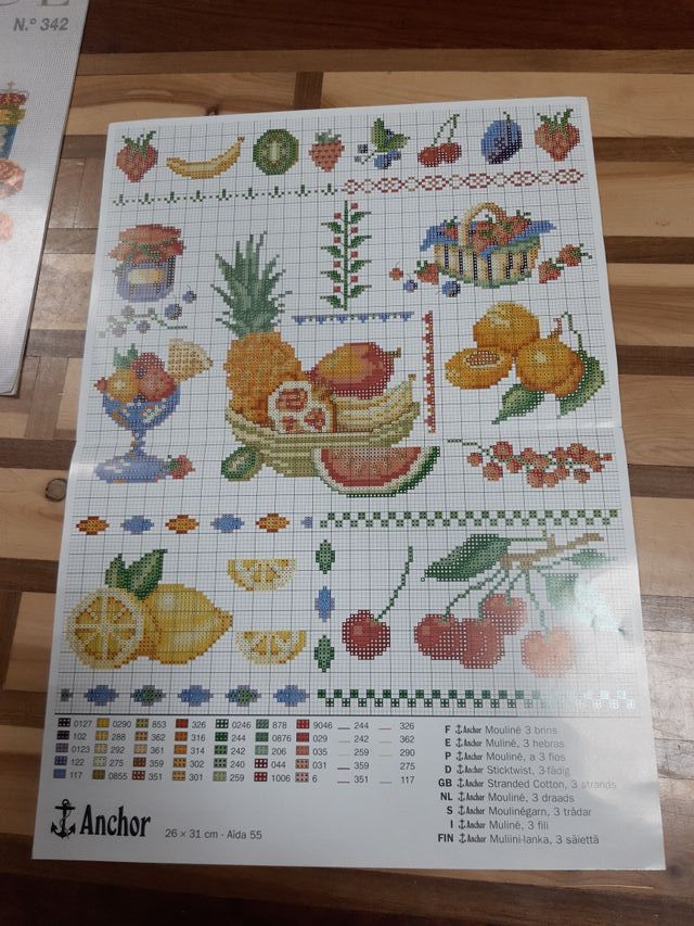 Lote de revista y dos patrones para punto de cruz