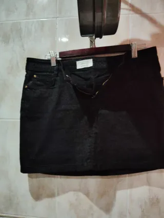 Falda negra vaquera mujer