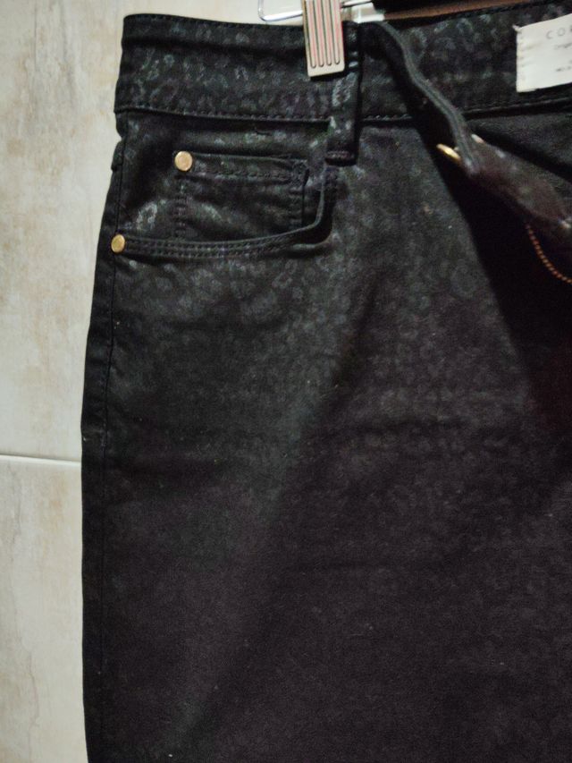 Falda negra vaquera mujer