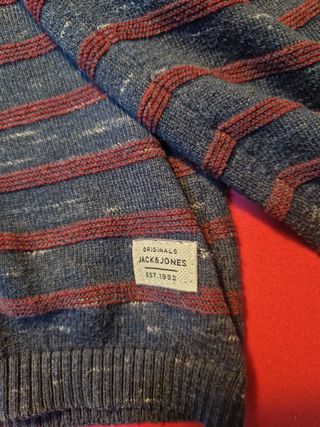 Jersey chico Jack & Jones rayas azul y rojo
