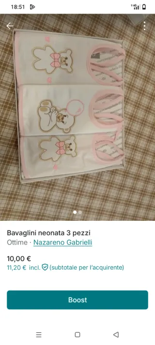 Bavaglini neonata 3 pezzi Nazareno Gabrielli