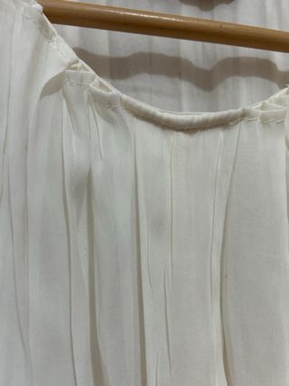 Blusa gasa sin mangas blanca
