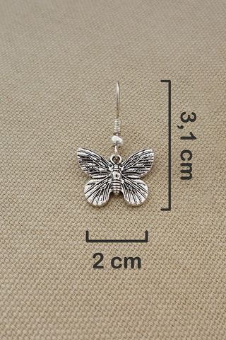 Pendientes mariposas plateados con cierre gancho