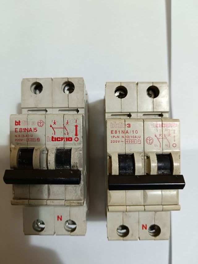 Bticino E81NA/5 e E81NA/10 magnetotermici