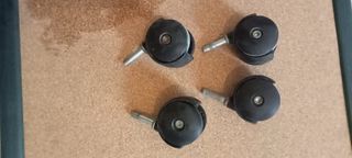 4 Ruedas Negras para Muebles o silla giratoria