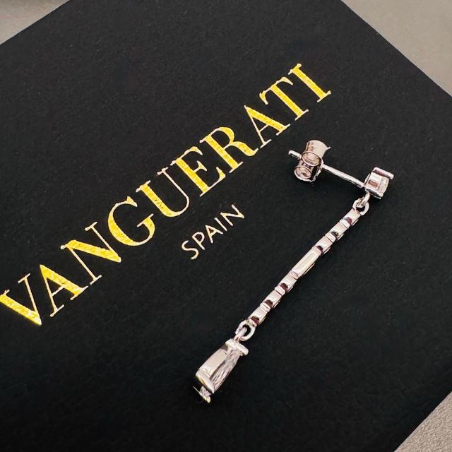 Pendientes largos plata ley 925 con circonitas