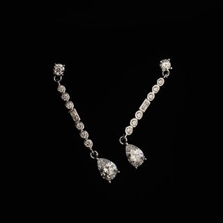 Pendientes largos plata ley - boda, evento, fiesta