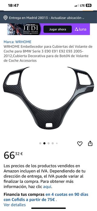 Embellecedor Volante Carbono