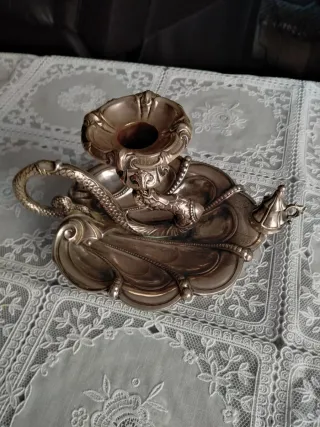 Candelabro Plata Finales Siglo XIX Serpiente