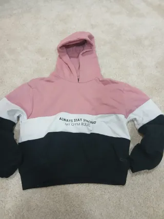Sudadera con capucha y bloques de color talla 9año