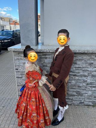Traje Regional Fallera/o Marrón y Naranja