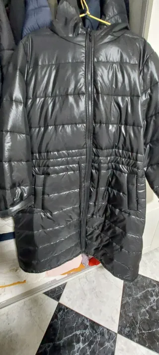 Abrigo largo negro talla 4XL