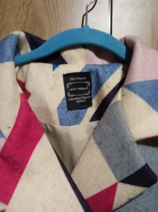 Cappotto corto donna fantasia geometrica