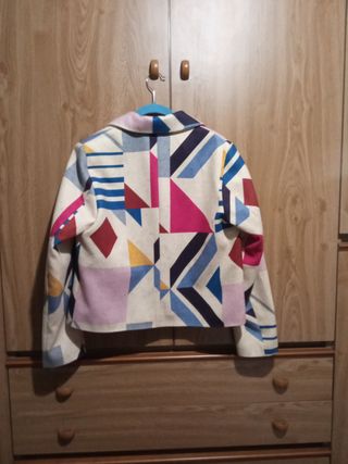 Cappotto corto donna fantasia geometrica