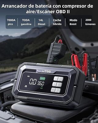 Arrancador de Coche, inflador, linterna y OBD II