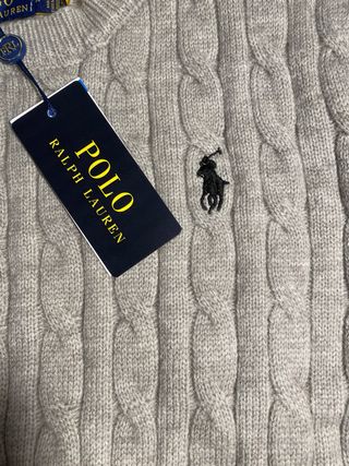 Jersey Polo Ralph Lauren Lana Gris Talla M
