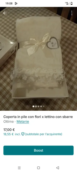 Copertina pile con fiori x lettino