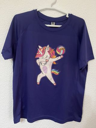 Camiseta manga corta Unicornio con arcoíris Roly L