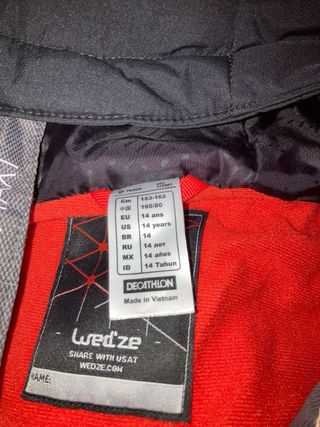Anorak niño Wedze gris y negro