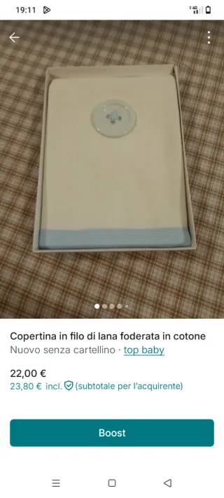 Copertina lana foderata cotone