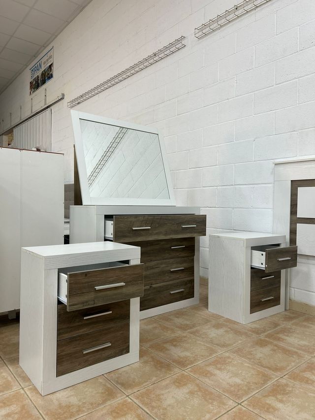 Conjunto Dormitorio Matrimonio Completo - Marron