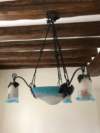 Lámpara Muller Frères Cristal y Metal