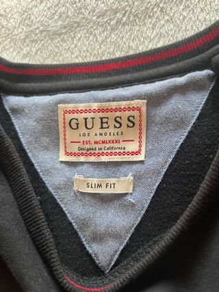 Sudadera Guess Negra Logo Triángulo