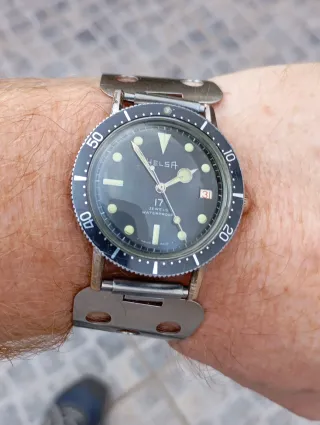 Helsa Tropical Dial Skin-Diver Watch Vintage 60s