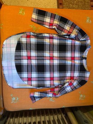 Camiseta de cuadros manga larga