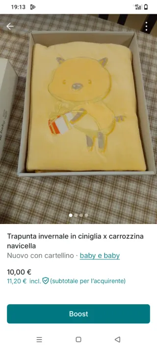 Piumone ciniglia x carrozzina navicella