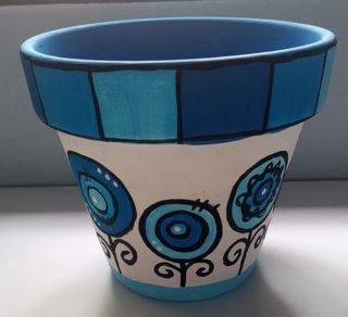 Maceta terracota pintada 17cm