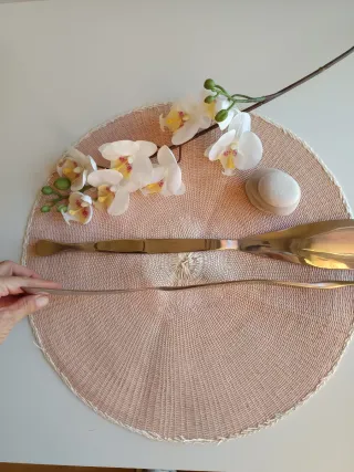 Cubiertos para ensalada plateados