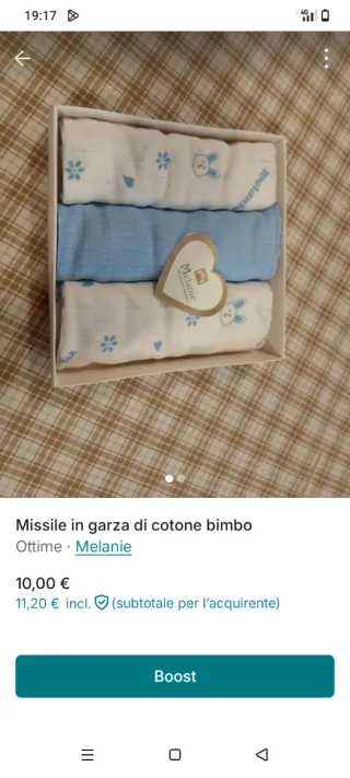Mussole in cotone bimbo set 3 pezzi