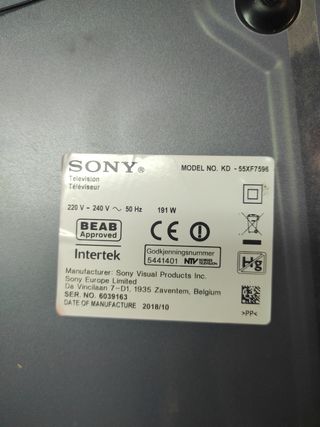 Placa alimentación Sony KD-55XF596