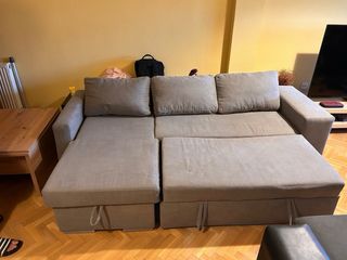 Sofá Cama Beige con Almacén