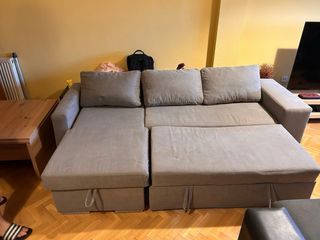 Sofá Cama Beige con Almacén