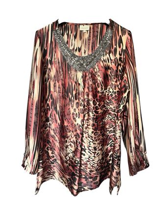 Blusa Talla Moda Estampado leopardo 