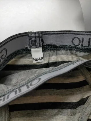 Slip Giulio Gris Rayas Talla M Algodón
