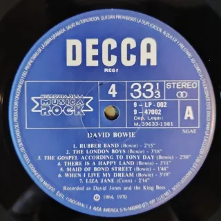 Vinilo David Bowie Historia de la Música Rock