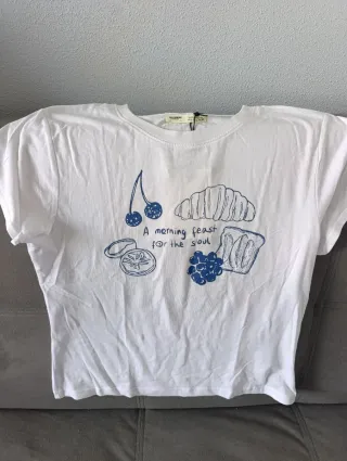 Camiseta Pull&Bear blanca con estampado