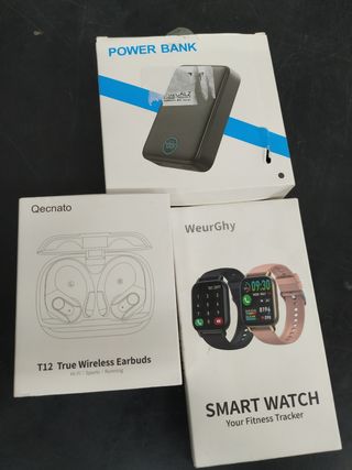 Pack Power Bank, Auriculares y Smartwatch