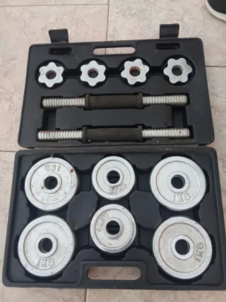 Juego Mancuernas Pesas Ajustables Maletín