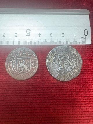 2 Monedas Cobre Felipe III 1605-1606