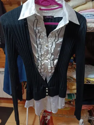 Cardigan bianco e nero