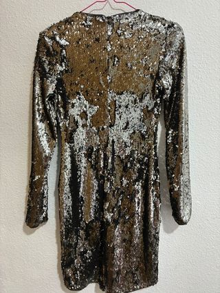 Vestido de fiesta lentejuelas oro y plata